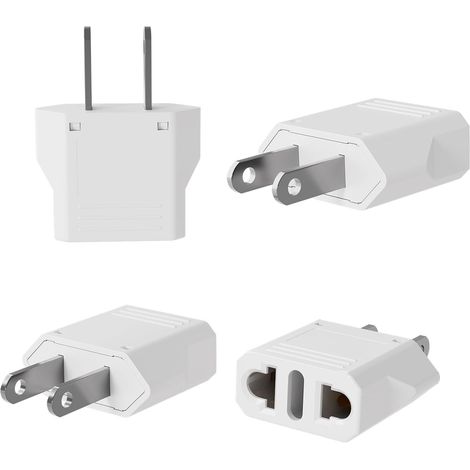 Adaptateur Prise USA Type A (4 Pièces), Adaptateur Voyage pour Fiches Type C/E/F/L/A/N, Prise Américaine pour Canada Mexique Thaïlande Japon, 6A 250V (1/5)