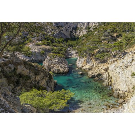 Tableau sur toile calanque vue du haut 30x45 cm - Impression sur Toile Murale Décorative - Image imprimée en HD sur Toile - Toile sur Châssis en Bois FSC - Fabriqué en France (1/5)