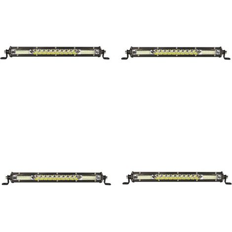 Adatto per strisce luminose a LED da 12 pollici in 4 pezzi, strisce luminose a LED per tetti di veicoli da lavoro, fari di profondità a 12V/24V, adatto per camion e SUV.