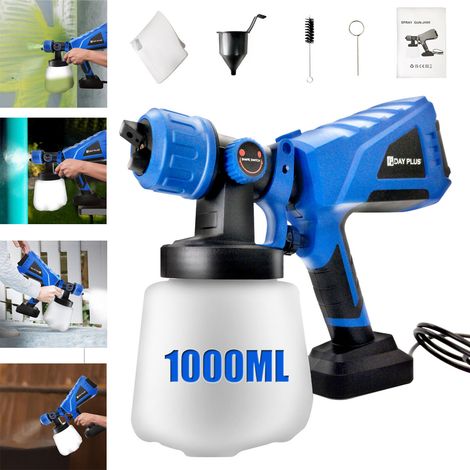 550Watt Elektrische Spritzpistole , fortschrittlicher Hand-Farbsprüher mit 3 Sprühmustern und 1000 ml/min Farbsprüher 1000 ml abnehmbarer Behälter, verstellbarer Ventilknopf, Zaun-Farbsprüher