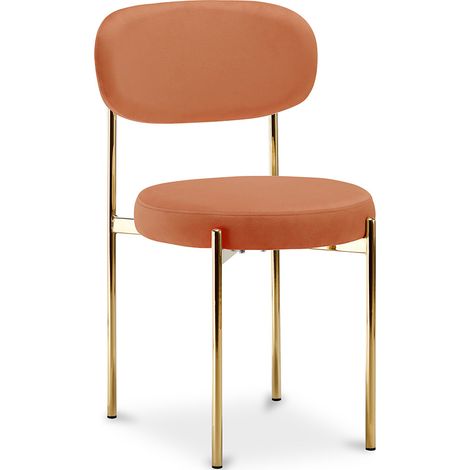 Silla de comedor - Tapizada en Terciopelo - Metal dorado - Dahe (1/4)