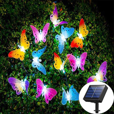 dcoration De Guirlande Lumineuse Papillon De Jardin Solaire, Lumire Solaire Extrieure Stirng, Lumire De Conte De Fes Au Beurre Multicolore, Utilis (1/5)