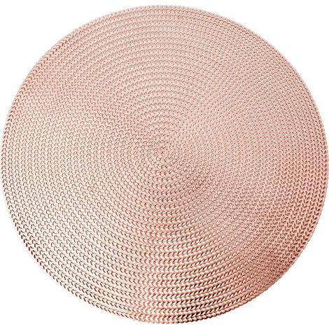 Ensemble de 6 dessous de verre ronds pour table à manger avec bordure métallique. (1/5)