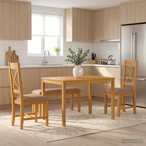 Set da pranzo 4 pz Grigio Legno di Quercia Massello vidaXL (1/5)