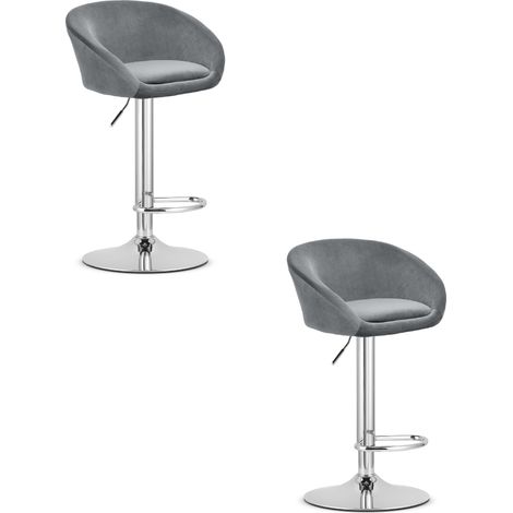 East Hocker – Samtgrau / Chromgestell x 2 (1/5)