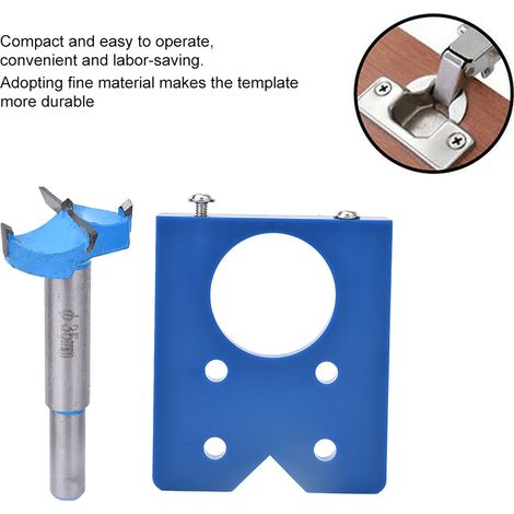 Gabarit de perçage trou charnière 35mm porte menuiserie guide outil accessoire avec foret (1/5)