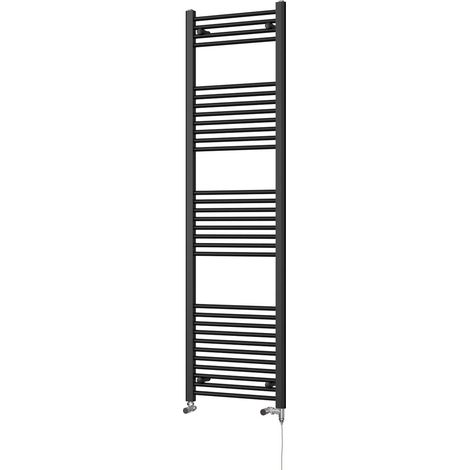 Zennor - Black Dual Fuel Towel Rail H1800mm x W500mm Standard - Straight (1/3)