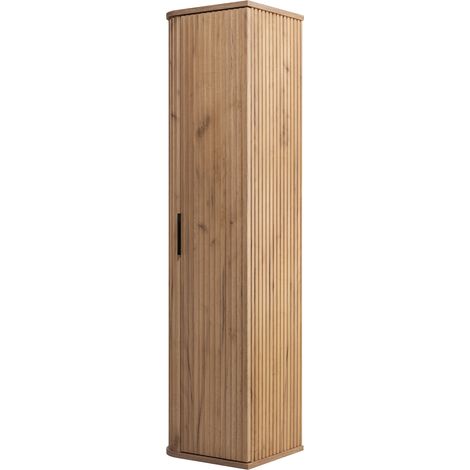 Colonna bagno 35,5 cm, 1 anta, Rovere Craft, maniglie nere, 35,5 x 31,5 x 139 cm (1/5)