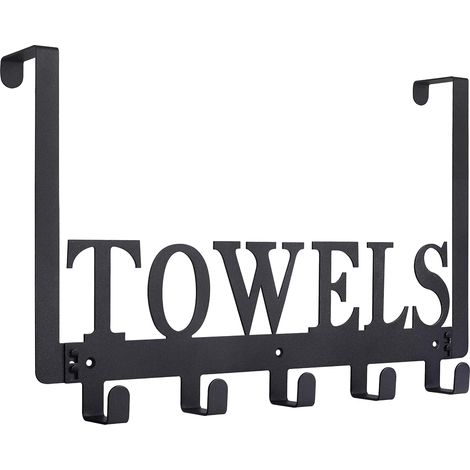 Porte-Serviettes Sur Porte - Support Métallique À Fixer Sur Porte Ou Mur - Pour Salle De Bain Cuisine Chambre - 2 Barres Détachables - Blanc (1/5)