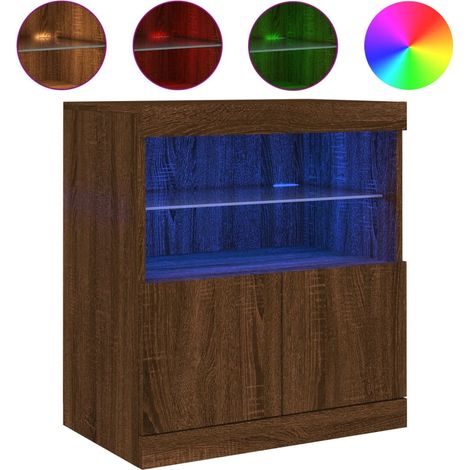 Maison Exclusive - Aparador con luces LED roble marrón 60x37x67 c (1/5)