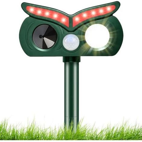 Répulsif Chat Ultrason, Repulsif Chat Solaire 2 LED, Répulsif Chat Exterieur Étanche avec Détecteur de Mouvement, Répulsif Animaux pour Anti Chats Chiens Souris Ratons Oiseaux (1/4)