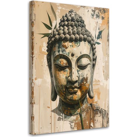 Tableau déco Bouddha Zen Spa Bambou oriental 40x60 (1/4)