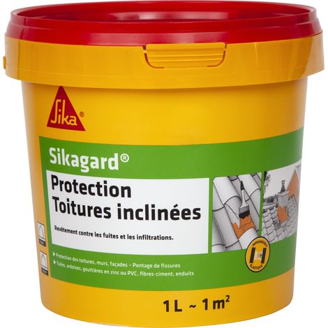 Sika – Peinture imperméable anti-fuites pour toitures inclinées – Étanchéité durable – Résistance UV et intempéries – Application facile 1L – Couleur terre cuite