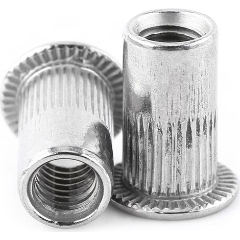 Écrou à Rivet Creux à tête plate M5 Paquet 20 Insert fileté en acier inoxydable 304 (1/2)