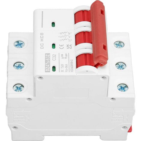 Disjoncteur tripolaire 6000 A, système magnétique, mini-disjoncteur 750 V CC, 32 A (1/5)