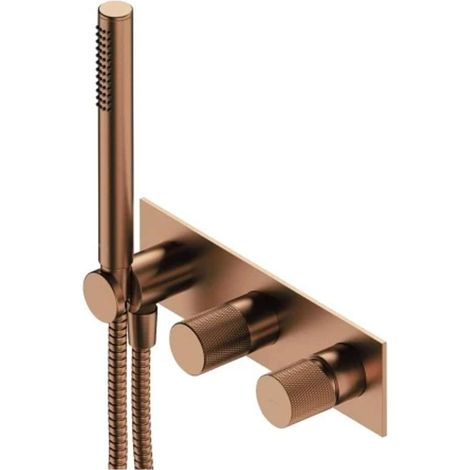 OMNIRES Contour - Unterputzarmatur mit Einbaukörper, für 2 Verbraucher, mit Zubehör, Kupfer gebürstet CT8035-1CPB (1/2)
