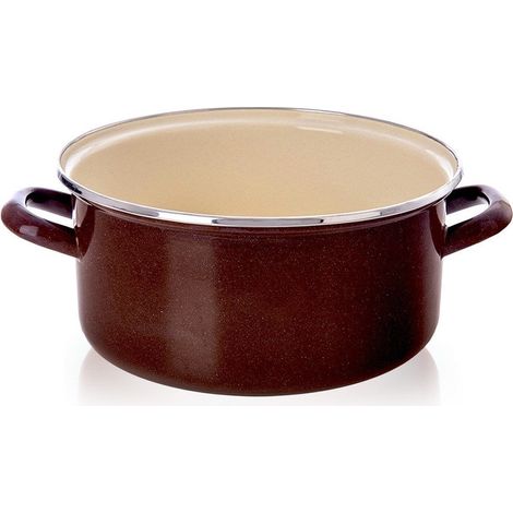 Brauner emaillierter Topf für Induktionsherde, herkömmliche Gasherde, 24 cm (1/5)