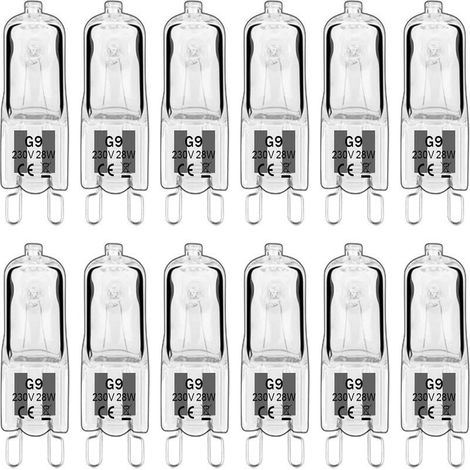 G9 LED-Glühbirne, G9 Halogenlampe 28 W 230 V, 350 lm, 2700 K Warmweiß, dimmbar, G9 Kapsellampen, für Kronleuchter, Landschaftslampen, Wandleuchten, Schrankbeleuchtung, 10er-Pack (1/5)