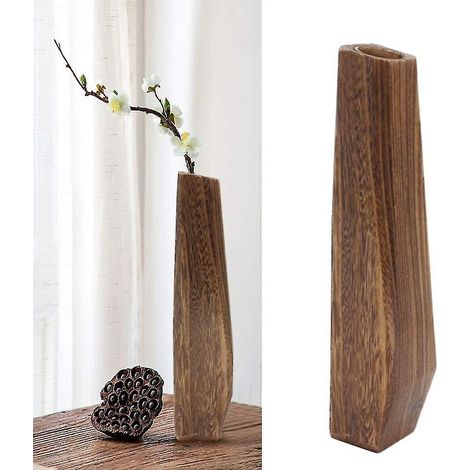 Pots de fleurs décoratifs en bois, grands et petits vases, vases en bois étanches faits à la main, pots de fleurs charnus pour la décoration intérieure, supports pour plantes et fleurs fraîches. (1/5)