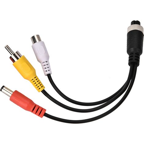Câble rallonge pour vidéoregistreur auto, prise jack femelle vers AV femelle mâle DC mâle adaptateur moniteur. (1/5)
