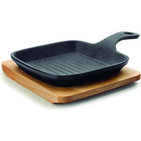 Mini grill magma 21 x 13,5 x 2,5 cm en fonte Noir, Lacor