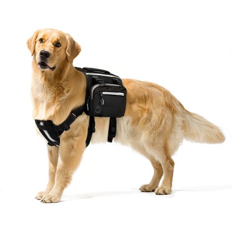 VERCART Sac à Dos pour Chien, Sac à Dos de Camping randonnée, sacoche de harnais pour chien avec 2 poches latérales pour la randonnée (1/5)