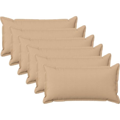 Cushion Cover 6 pcs HOUTEN Cream 40 x 80 cm Faux Linen vidaXL (1/5)