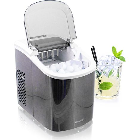 Mulano Eiswürfelmaschine Edelstahl Eiswürfelbereiter Eiswürfel Ice Maker Eis Maschine Icemaker (Grau)
