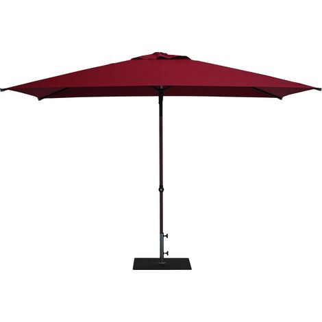 Ombrellone da Giardino 3x2 m Palo Ø38 mm in Alluminio Effetto Legno Tessuto Olefin Trend Wood Bordeaux (1/5)