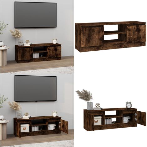 TV-Schrank mit Tür Räuchereiche 102x30x36 cm - TV Schrank - Holzmöbel - Fernsehtisch - Regal - Wohnzimmereinrichtung - Home & Living