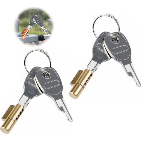 2 Pièces Cadenas Remorque avec 4 Clé, Verrou d'attelage de Remorque Verrou à Fiche pour Attelage Remorque, Antivol Remorque Clé Compatible avec Remorque (1/5)