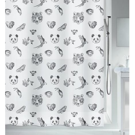 Rideau de douche PEVA KUAPA 180x200cm Motif Animaux Spirella