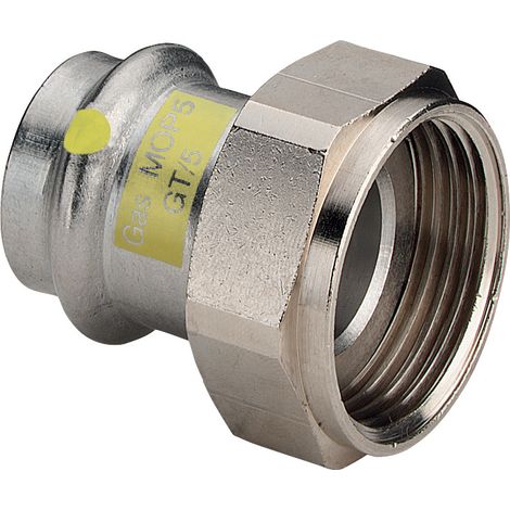 Raccord à vis SC Sanpress Inox G 0263.1 pour gaz en acier inoxydable 22 mm x G1