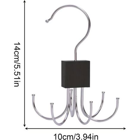 2 Pièces Porte-Ceintures Pivotants à 360° pour Écharpes, Sac à Main et Gilets – Système Métallique Gain de Place pour Armoire ou C (1/4)