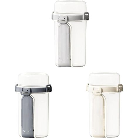Lot de 3 pots à yaourt réutilisables de 828 ml - Contenants étanches pour le porridge du lendemain avec compartiment pour garniture et cuillère, boîtes à lunch pour salade, fruits, collations (1/5)