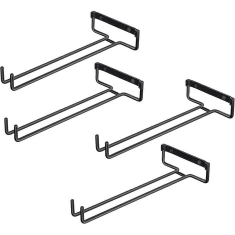 4 Stück Accroche-verres pour tagre Support De Verre en ferPour 4 Verres Support dAffichage Mural En Verre Vin Porte-Verre lEnvers Pour Armoires Vin, B
