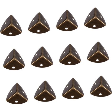 12 protège-coins décoratifs, métal/bois, pour boîtes en bois (1/5)