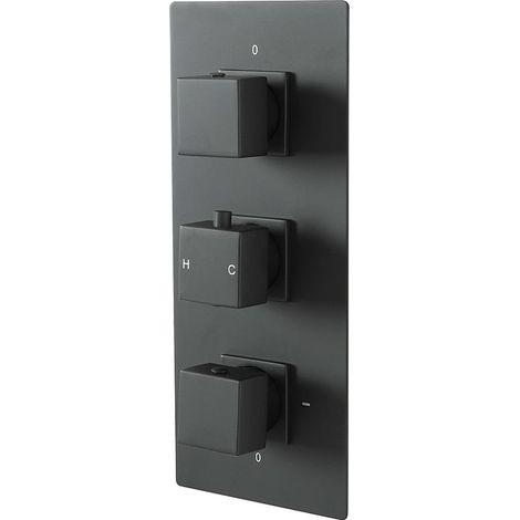 Milano Preto 3 Outlet Triple Diverter Thermostatic Mixer Shower Valve