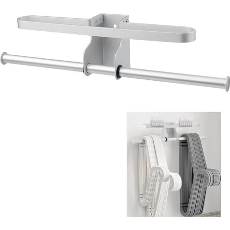 30 cm Kleiderbügel-Organizer, Aufbewahrung für Kleiderbügel aus Aluminium, mattweiß