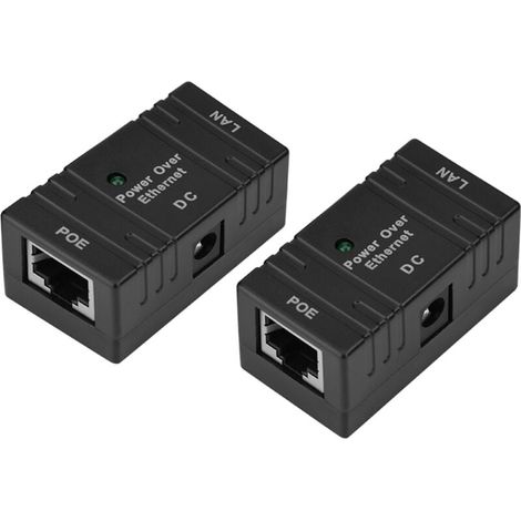 Accessorio per installazione CCTV, supporto alle vendite di 2 alimentatori POE singoli, modulo di alimentazione combinato per trasmissione di rete 10-100 Mbps (nero) - RAPANDA (1/4)