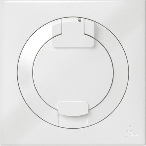 Legrand – Prise de courant 2P + T à puits 16 A – Griffes et plaque de finition – Blanc – Pour installations électriques en intérieur