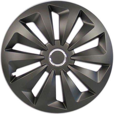 Cartrend Radzierblenden Fox 40 cm (16 Zoll) schwarz 4 Stück