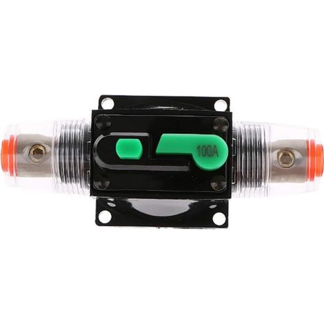 Disjoncteur Auto,Disjoncteur Protection De Voiture,DC12-48V Porte Fusible de Réinitialisation Manuel de Disjoncteur,Étanche Disjoncteur Intégré Fusible pour Bateau Système Protection(100A) (1/5)