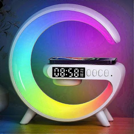 Enceinte Bluetooth, charge sans fil 15 W, simulateur d'aube, bruit blanc, matériaux ABS et PC, réveil de chevet G69, AudioWhite (1/4)