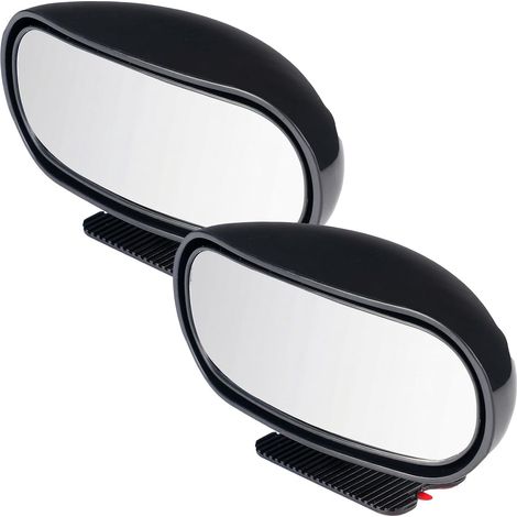 Lot de 2 rétroviseurs d'angle mort pour voiture - Rétroviseur extérieur en verre HD - Grand angle réglable - Pour voiture, camion, SUV, camping-car - Système d'assistance - Noir (1/5)