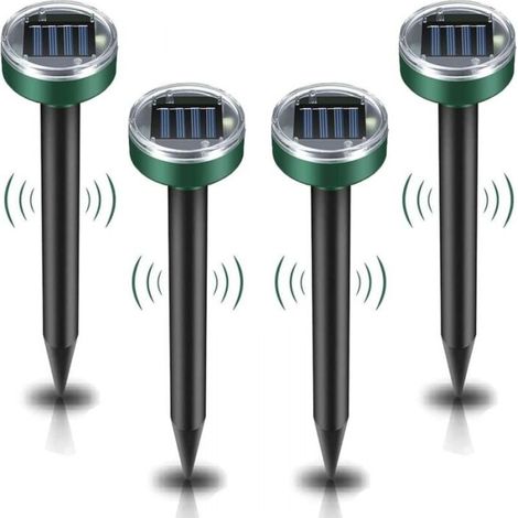 4pcs Solar Mole Repellent, Ultrasonic Pest Repeller - Mole Control with IP65 Waterproof, Garden Mole Repellent Mole Repellent (1/5)