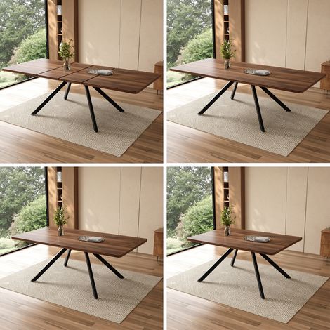 6 à 10 personnes, table à manger extensible pour cuisine ou séjour, design moderne coloris noyer (1/5)