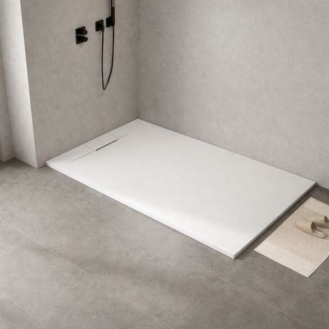 WITEN&NOCK SMC Duschwanne Duschtasse Brausewanne Weiß 32mm Extraflach Anti-Rutsch 180x100 cm