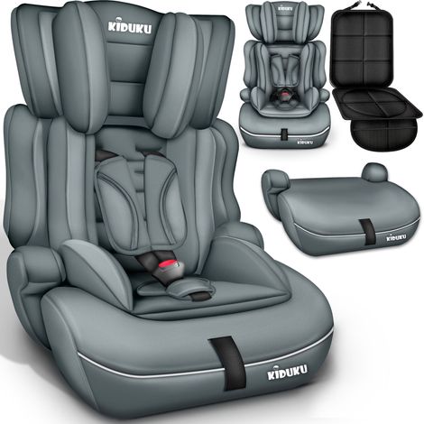 KIDUKU® Autokindersitz Kinderautositz Autositz Kindersitz 9-36kg Gruppe 1+2+3 Grau