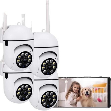 Caméra de Surveillance sans Fil 5MP PTZ (1/2/3/4 pièces) avec Wi-FI IP, Suivi Humain, Audio bidirectionnel et Vision Nocturne Couleur.(5MP 4PCS Camera) (1/5)